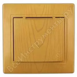 Одноместная розетка с крышкой и заземлением, оп, ольха lezard ната 710-0700-123