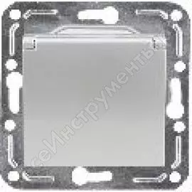 Одноместная розетка с заземлением volsten v01-15-r18-m magenta argento, 10022