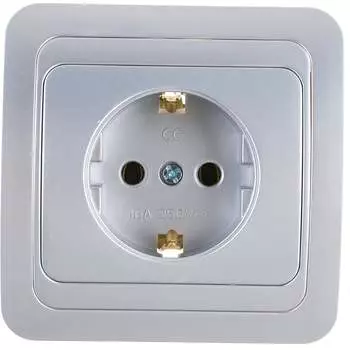 Одноместная розетка Smartbuy Марс SBE-02s-16-S1-Z-c