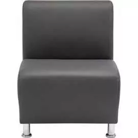 Одноместная секция дивана Мягкий Офис серая КЛ501СР