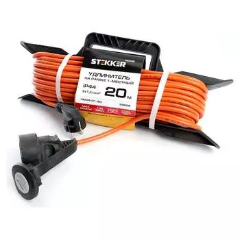 Одноместный удлинитель-шнур STEKKER HM04-01-20 Home 39628