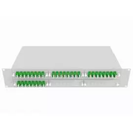 Одномодовый оптический укомплектованный стоечный кросс TopLan КРС-Top-2U-64LC/A-OS2-GY