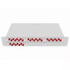 Одномодовый оптический укомплектованный стоечный кросс TopLan КРС-Top-2U-32FC/U-OS2-GY