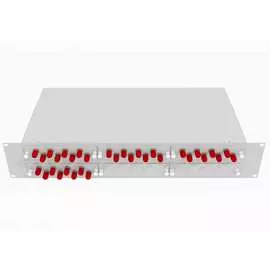 Одномодовый оптический укомплектованный стоечный кросс TopLan КРС-Top-2U-32ST/U-OS2-GY