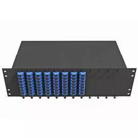 Одномодовый оптический укомплектованный стоечный кросс TopLan КРС-Top-3U-64SC/U-OS2-BK