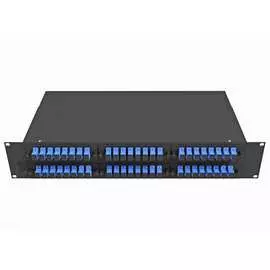 Одномодовый оптический укомплектованный стоечный кросс TopLan КРС-Top-2U-48SC/U-OS2-BK