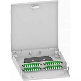 Одномодовый укомплектованный настенный оптический кросс TopLan КРН-Top-64LC/A-OS2-GY