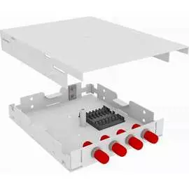 Одномодовый укомплектованный настенный оптический кросс TopLan КРНМ-Top-04ST/U-OS2-GY