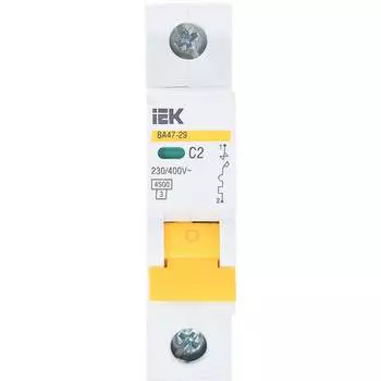 Однополюсный автоматический выключатель IEK ВА47-29 MVA20-1-002-C