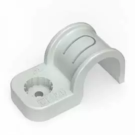 Односторонняя пластиковая крепеж-скоба для прямого монтажа Промрукав серая, в п/э, д 25 PR13.0370