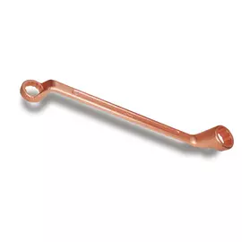 Омедненный двусторонний коленчатый накидной ключ КЗСМИ