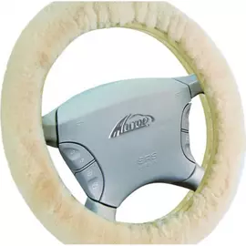 Оплетка на руль автостоп beige m, искусственный мех ab-28071be m