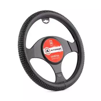 Оплетка руля autoprofi экокожа ap-1932 bk m