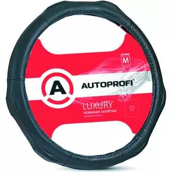 Оплетка руля AUTOPROFI LUXURY AP-1020 BK M