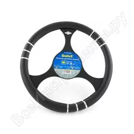 Оплетка руля dollex d=38 см черная с вставками opl-38361