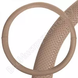 Оплетка skyway port m, бежевая, строчка белая, экокожа s01102454