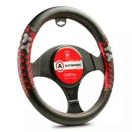 Оплетка руля AUTOPROFI AP-2050 BK RD S