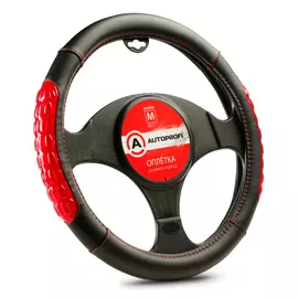 Оплетка руля AUTOPROFI AP-2060 BK RD M