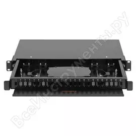 Оптический кросс 19 nikomax, 1u, до 24 sc или 48 lc портов, выдвижной, черный nmf-rp24sc-ts-p-1u-bk