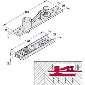 Ось верхней петли Hafele 8066 932.00.600