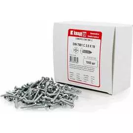 Острый оцинкованный саморез КВАДРА 3.5x19 DIN7981 1000 шт. 813519501000