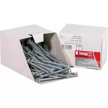 Острый оцинкованный саморез КВАДРА 5.5x70 DIN7981 100 шт. 815570003100