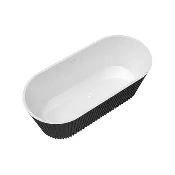 Отдельно стоящая акриловая ванна Teymi Kati 170x80x58, чёрная матовая T130113 ЦБ-00268813