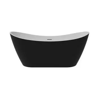 Отдельно стоящая акриловая ванна Teymi Ellie 170x80x73, чёрная матовая T130118 ЦБ-00268806