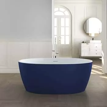 Отдельно стоящая акриловая ванна Teymi Lina 170x76x58, синяя матовая T130102 ЦБ-00268817