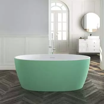 Отдельно стоящая акриловая ванна Teymi Lina 170x76x58, зеленая матовая T130105 ЦБ-00268815