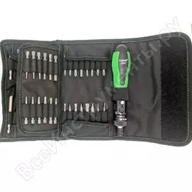 Отвертка с трещоточным механизмом со сменными наконечниками haupa flexbag 104020