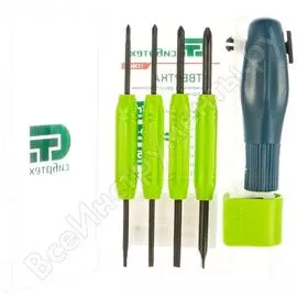 Отвертка со сменными двухсторонними насадками, 8 в 1 сибртех 13386