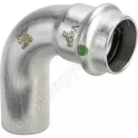 Отвод viega нb 90 градусов sanpress inox с sc-contur, нержавеющая сталь, 42 мм 435752