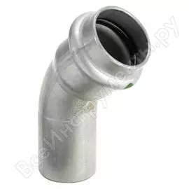 Отвод viega нв 45 sanpress inox, с sc-contur, нержавеющая сталь, 15 мм 435387