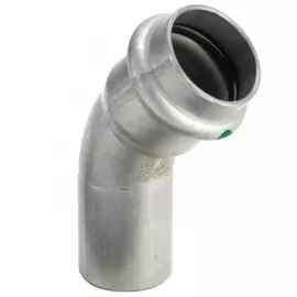 Отвод viega нв 45 sanpress inox с sc-contur, нержавеющая сталь, 28 мм 435417