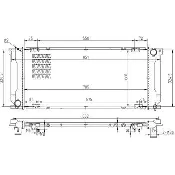 Паяный радиатор охлаждения для а/м Газель Некст дв. Cummins WONDERFUL