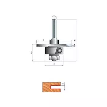 Пазовая трехлучевая фреза FREUD PRO 63-16412