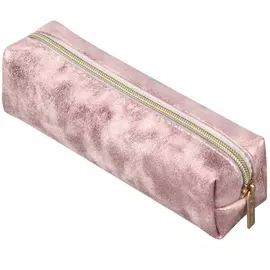 Пенал-косметичка brauberg luxury с эффектом позолоты, розовый, 21х5х6 см 228997