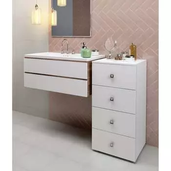 Пенал SANTREK Виола 4 ящика, белый, 400x836x350 316052