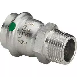 Переход viega hp 22 х 3/4" sanpress inox c sc-contur, нержавеющая сталь 436490