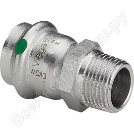 Переход viega нр 28x3/4", sanpress inox с sc-contur, нержавеющая сталь 436513