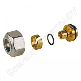 Переходник мп/pe-x giacomini r179am латунь обжим, дн 16х2.2х16, ру10 r179mx013 027-4066