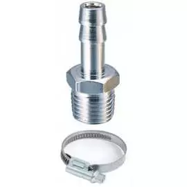 Переходник наружная резьба 1/4" - ёлочка 8 мм с обжимным кольцом zitrek 018-0946