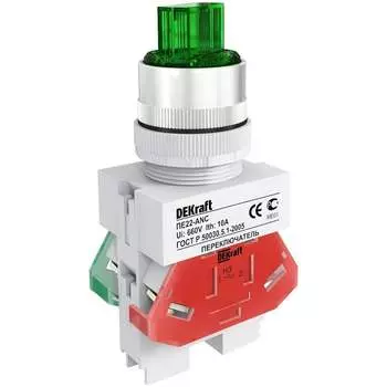 Переключатель DEKraft ПЕ22-ANC-3-GRN-LED-24 25074DEK