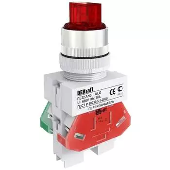 Переключатель DEKraft ПЕ22-ANC-2-RED-NEO 25058DEK