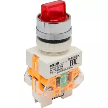 Переключатель DEKraft ПЕ22-ANC-3-RED-LED-24 25075DEK
