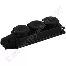 Переносная штепсельная трехместная розетка STEKKER RST16-23-44 РП 16-334 32739