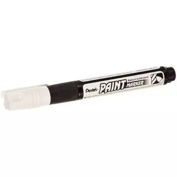 Перманентный маркер pentel paint пулеобразный наконечник, белый mmp20-w
