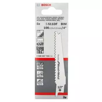 Пильное полотно s511df (100 мм) 5 шт. bosch 2608657723