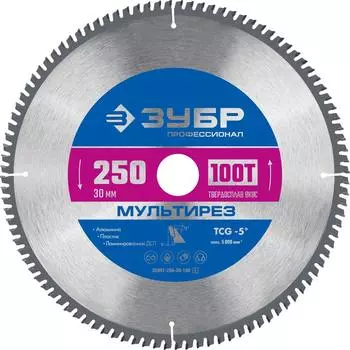 Пильный диск по алюминию ЗУБР Мультирез 36907-250-30-100_z01